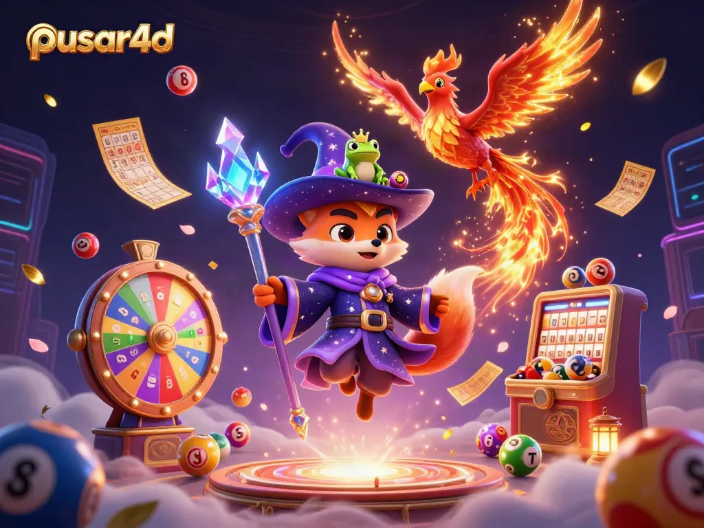 Experience thrilling luck in pusar4d as vibrant lottery games unfold with magical characters.