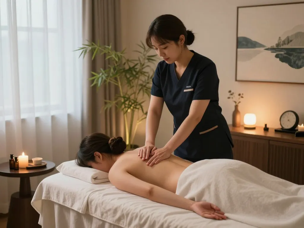 편안한 장식과 전문 치료사가 있는 평화로운 웰니스 스파에서 프리미엄 잠실스웨디시 치료를 경험하세요.
