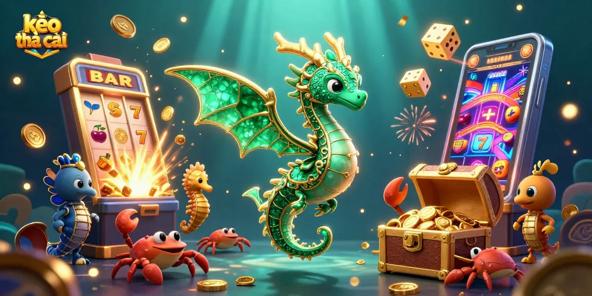 Engage with kèo nhà cái through an exciting scene of a sea dragon with precious elements showcasing vibrant casino action.