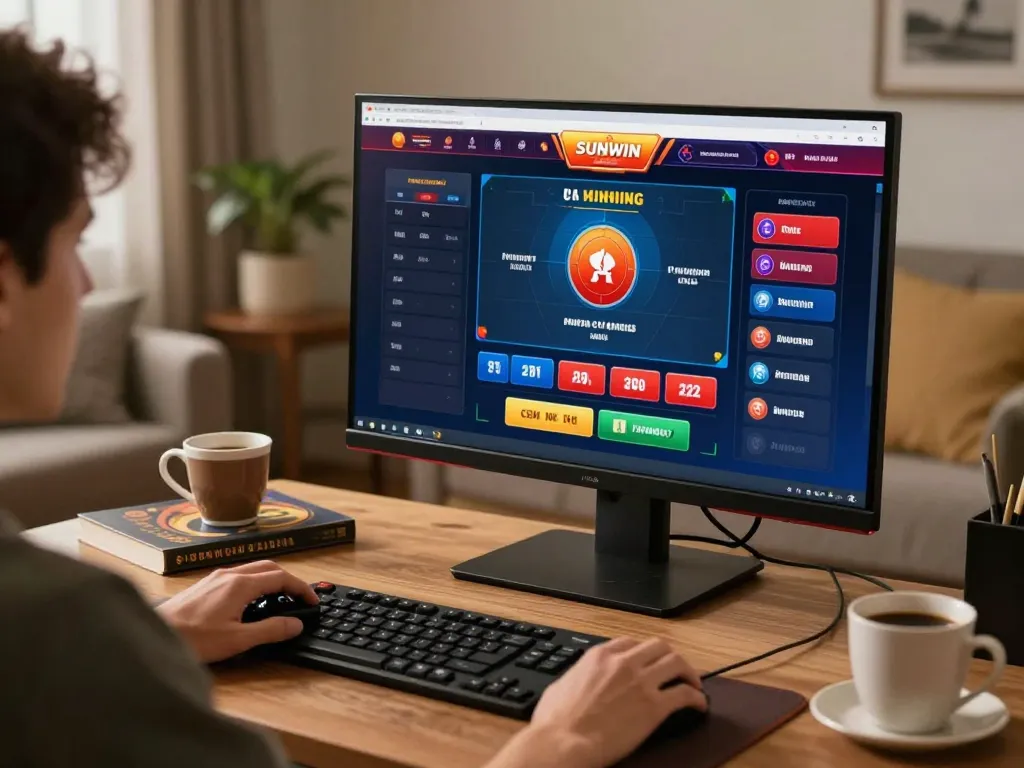 SUNWIN online gaming interface displayed on a high-resolution monitor, showcasing an engaging betting experience.