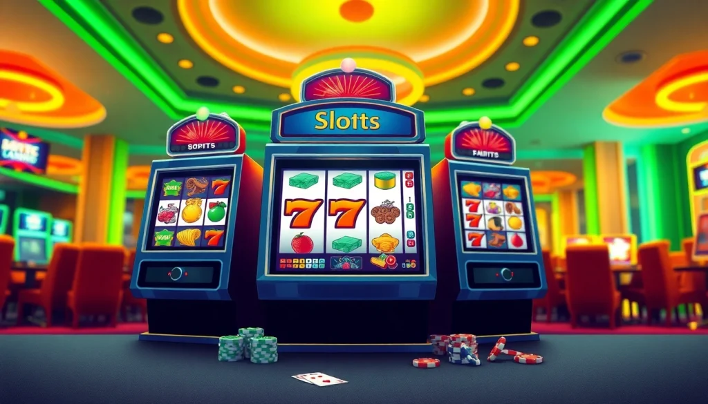 Masuk dalam lipat4d login slot dengan mesin slot yang menarik dan lingkungan kasino yang cerah.