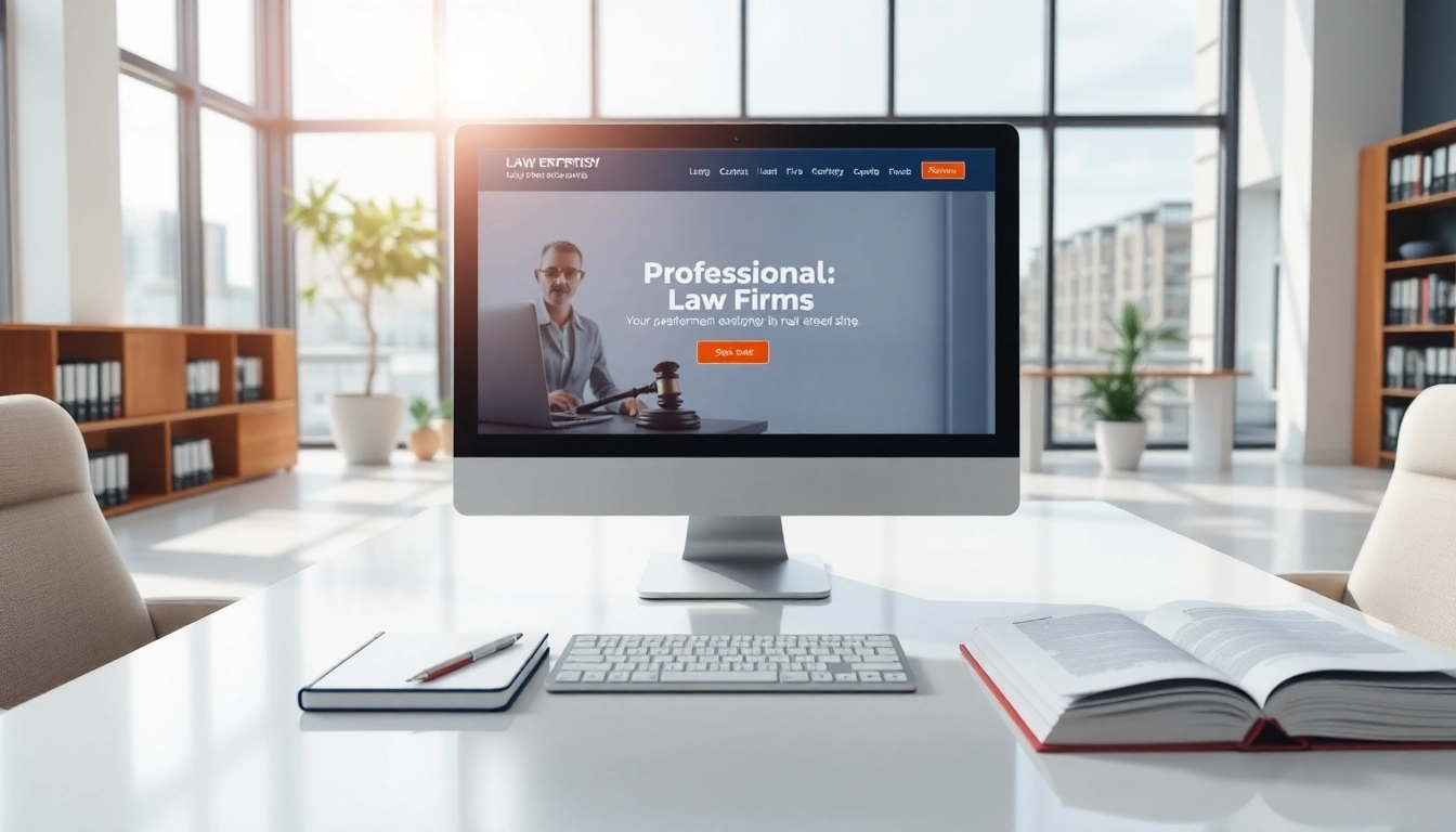 View a high-performance website design at https://www.websites.law in a contemporary law office.