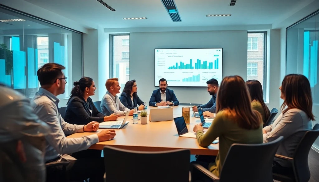 Team collaboration at https://valuesfirst.com with diverse professionals in a modern setting.