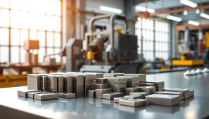 Showcase of Alnico magnets manufacturer in china highlighting various shapes and textures in an industrial setting.