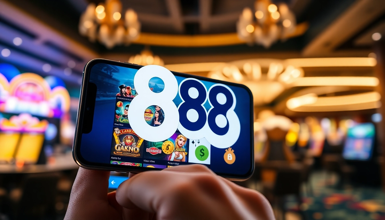 Engaging smartphone display of the 888 new online betting app with vibrant games and USDT currency symbols.