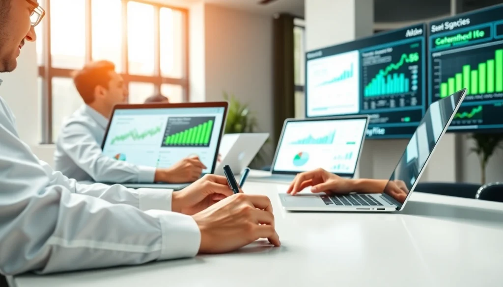 Showcase the effectiveness of order processing software in a collaborative office environment.