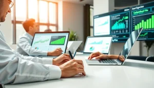 Showcase the effectiveness of order processing software in a collaborative office environment.