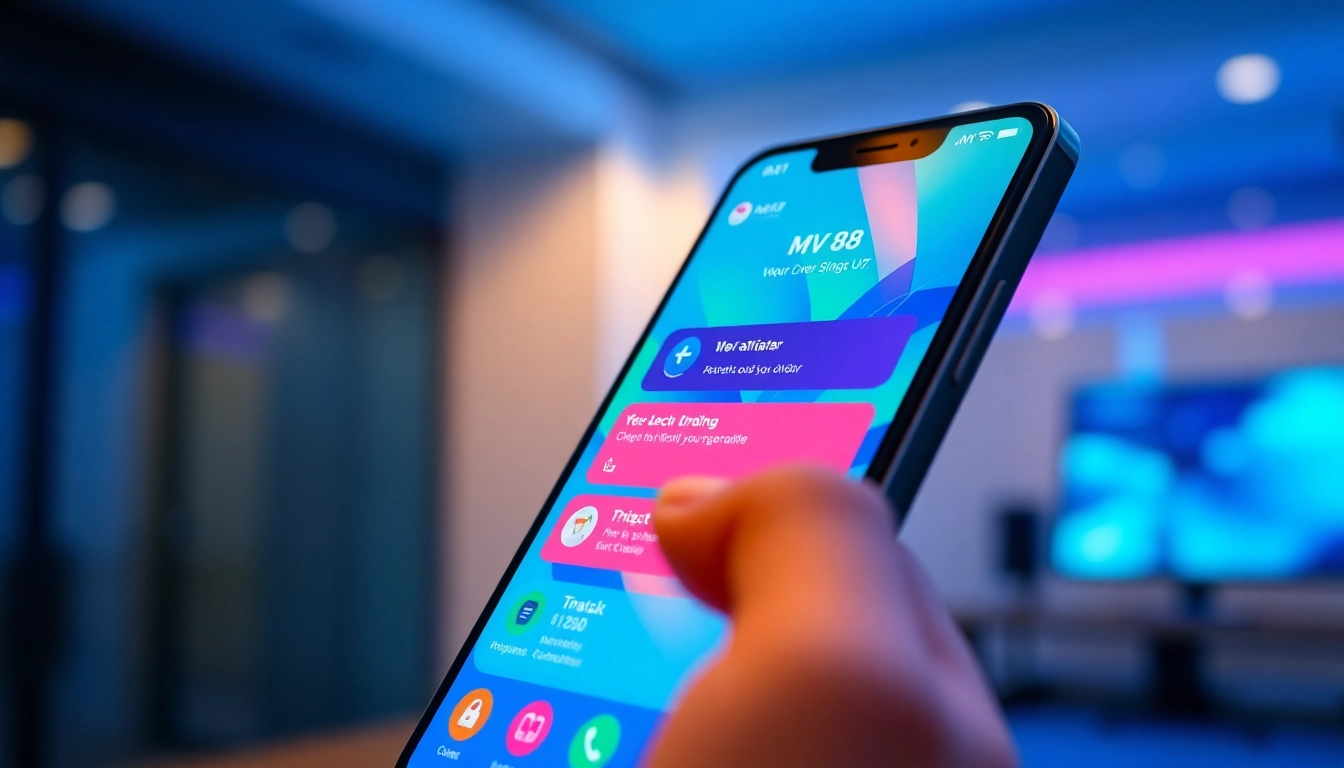 MV 88 app interface showcasing user-friendly design on a smartphone screen