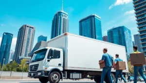 Toronto moving company professionals efficiently relocating items in an urban setting.