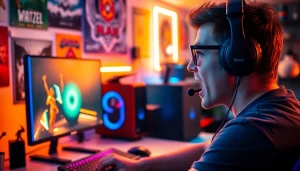 Menggambarkan pengalaman bermain di https://rusia777.com dengan suasana gaming yang penuh energi.
