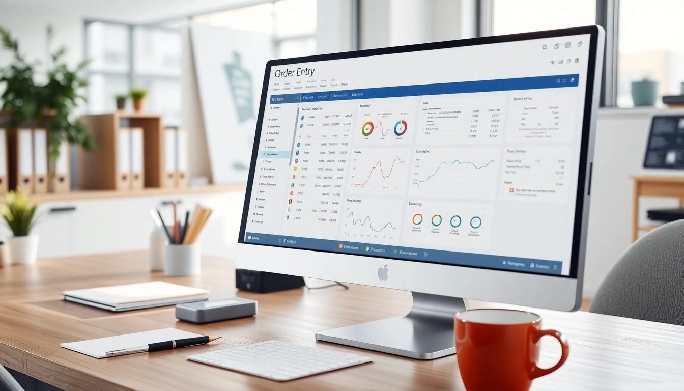 Effiziente Darstellung des Order Entry System auf einem modernen Computerbildschirm in einem professionellen Büro.
