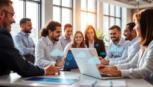 Managed IT Services Tampa team collaborating in a bright, modern office.