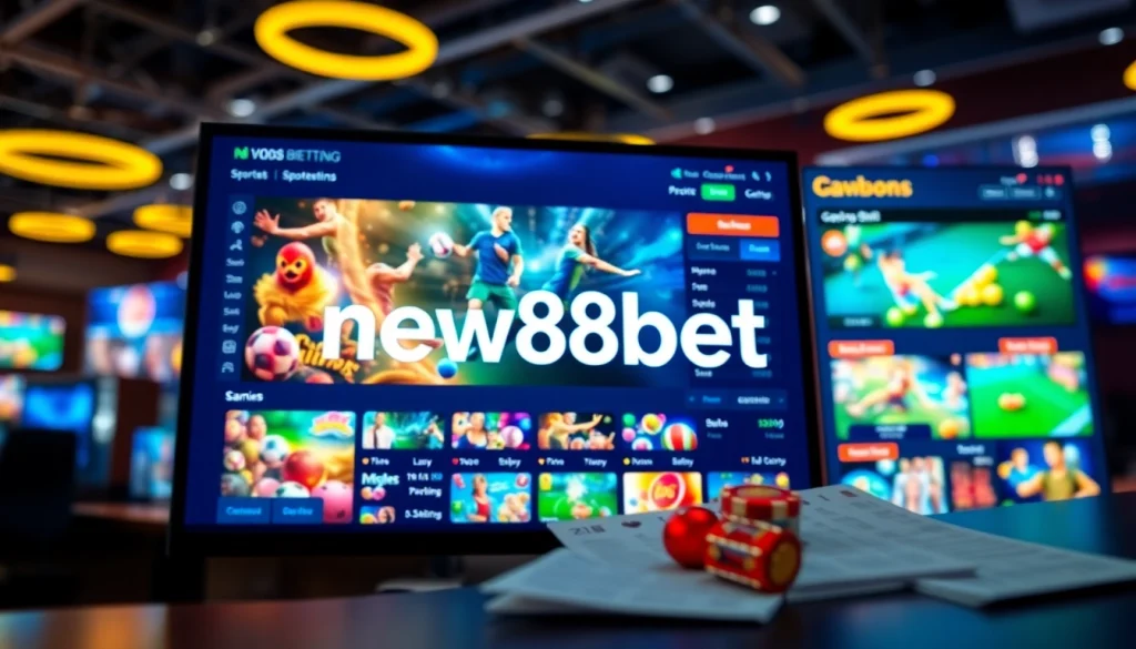 Engaging sports betting interface highlighting the new88bet platform with vibrant gaming visuals.