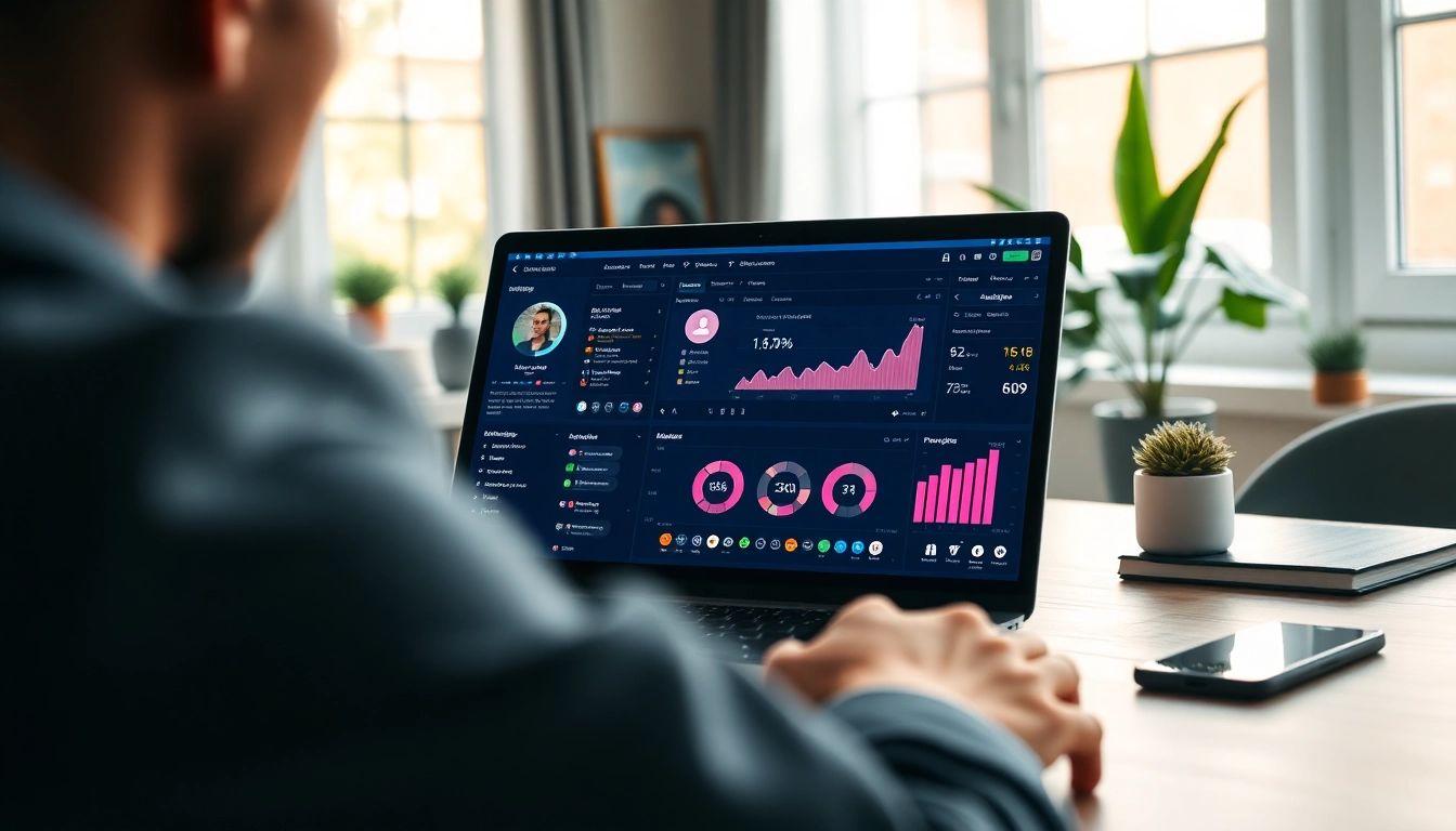 Analyze metrics on an Instagram smm panel interface in a modern digital marketing workspace.
