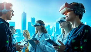 Engaging illustration of technology's societal impact at https://mohamedmmblog.tech, showcasing smart devices and diverse interactions.