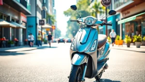 Roller 50ccm kaufen - Modernes 50cc Scooter-Design in urbaner Umgebung