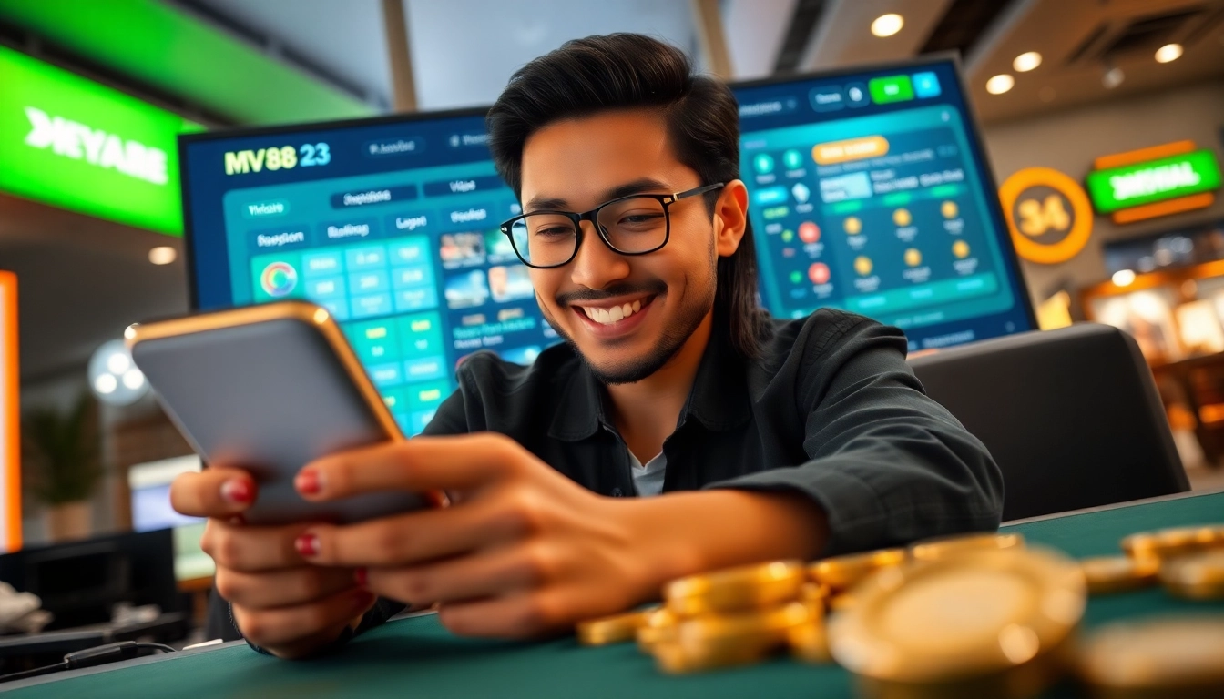 Engaging visual of MV 88 online gambling interface, showcasing user interaction and digital safety.