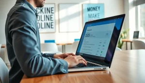 Illustration of the best url shortener to make money highlighting online earnings with stylish tech.