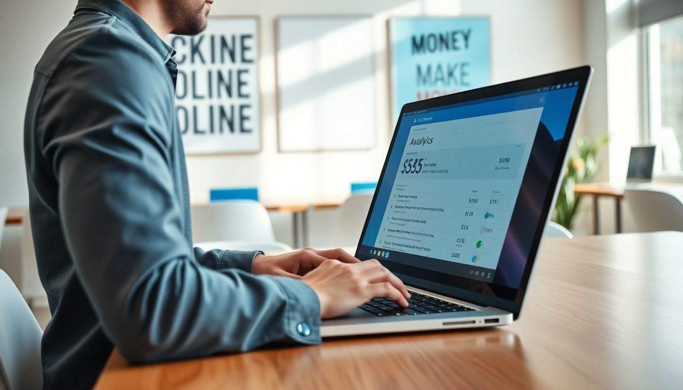 Illustration of the best url shortener to make money highlighting online earnings with stylish tech.