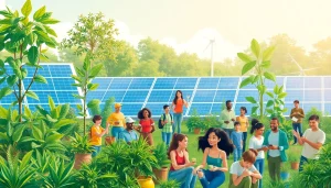 Capture the essence of sustainability movements featured on https://www.unsustainablemagazine.com with a vibrant collage of eco-friendly practices.