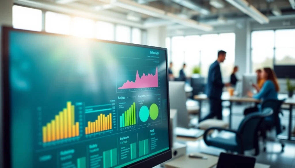 Showcasing the tiktok smm panel analytics in a vibrant digital marketing office.