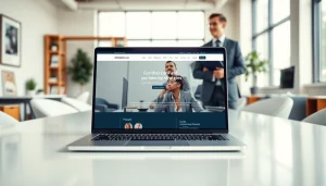 Showcase of https://www.websites.law laptop design in a professional office environment.