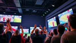 스포츠중계에서 팬들이 응원하는 모습과 생생한 경기 장면을 포착한 사진