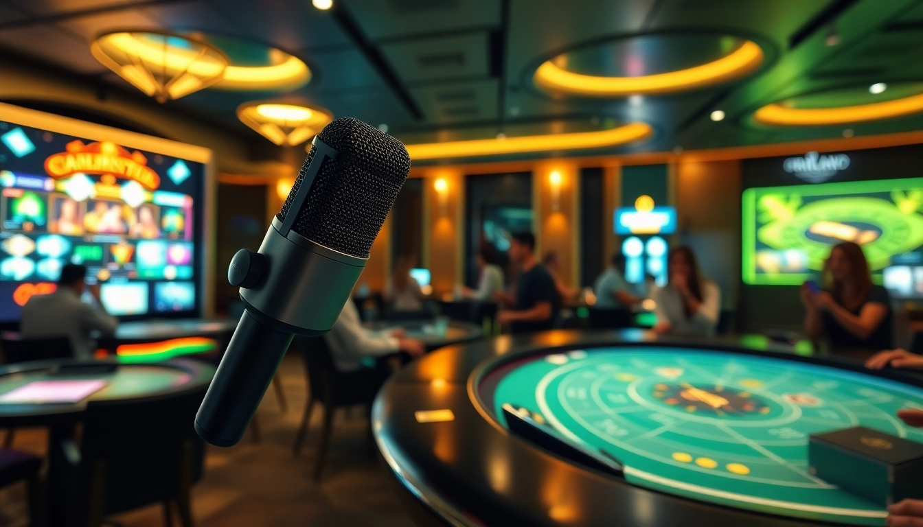 High-quality MV 88 microphone in a modern digital casino setting, highlighting safety and user engagement.