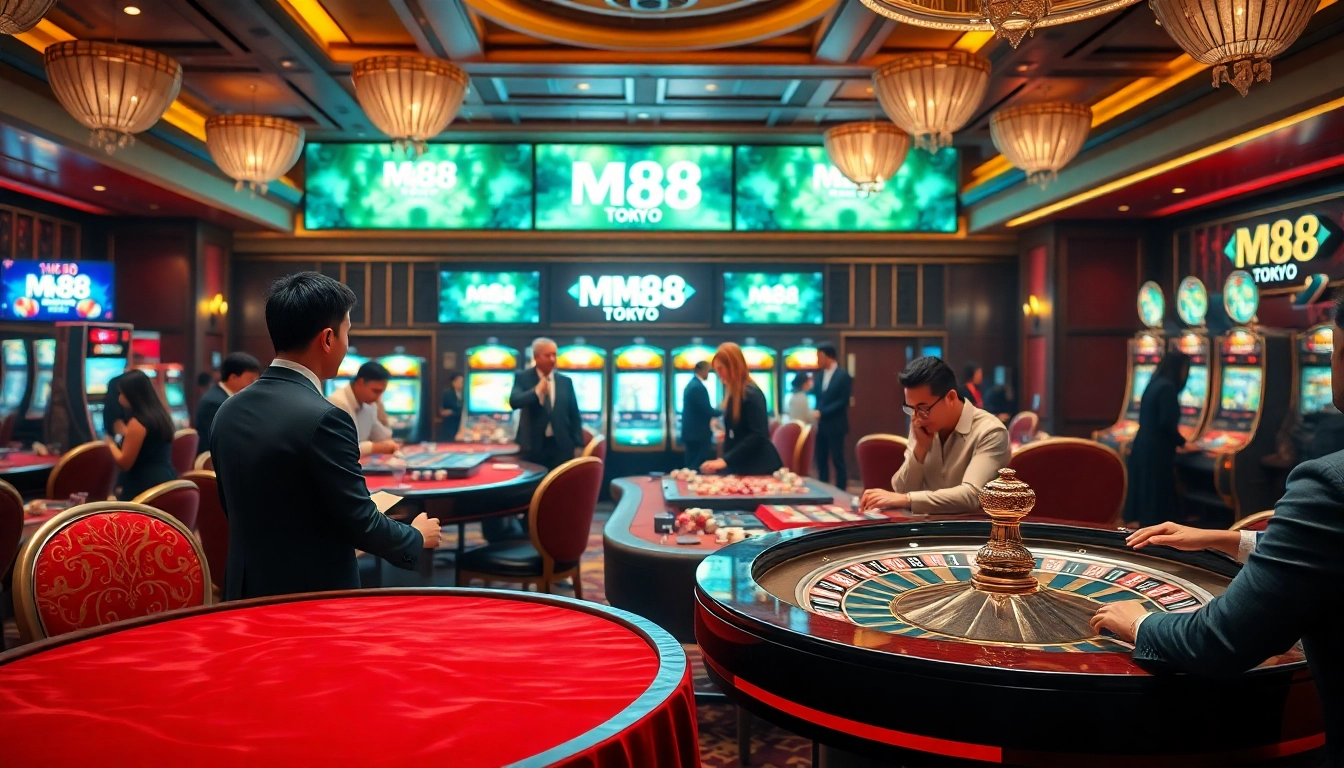 Experience the excitement of gambling at MM88 Tokyo with vibrant casino tables and dynamic gameplay.