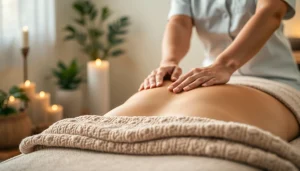 마사지 중인 전문가와 고객의 편안한 모습