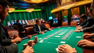 W88 club gaming table with players enjoying an exhilarating gambling experience.