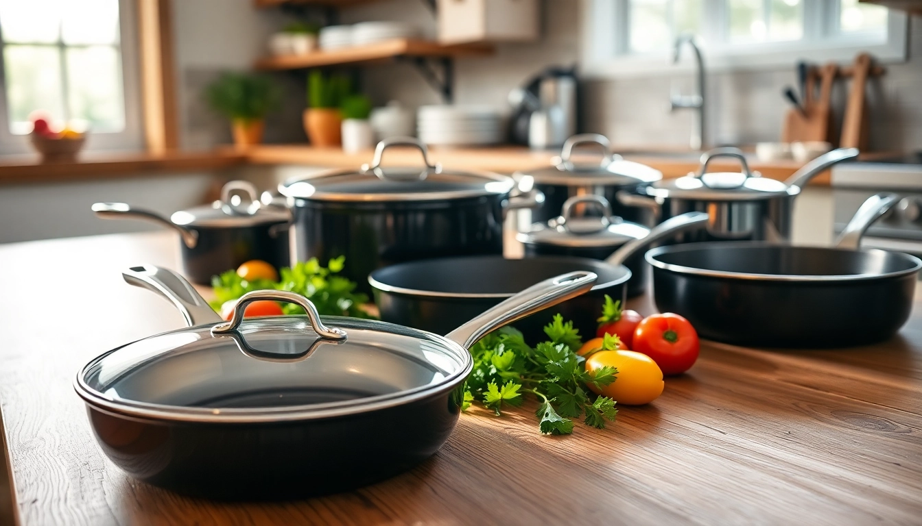 Enhance your cooking with stylish cookware NZ displayed beautifully on a kitchen table.