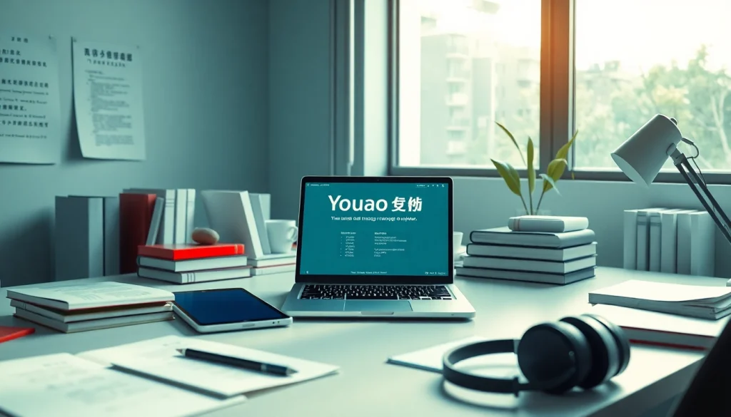 Engaged user interacting with the Youdao translation software, highlighting the effective features of 有道翻译下载 in a modern workspace.