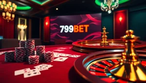 Experience the excitement of registering with 789BET at a luxurious casino table filled with cards and chips.