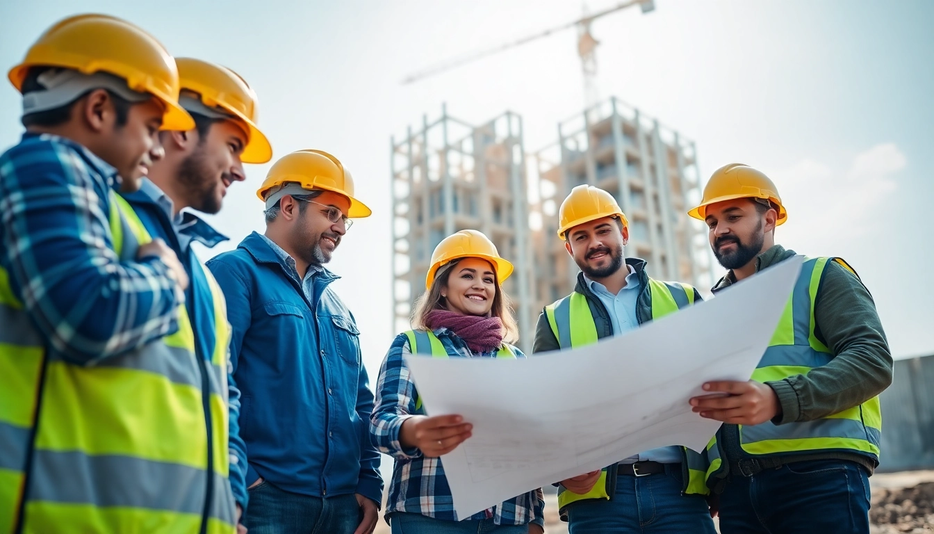 Explore various careers in construction through workers collaborating on-site.