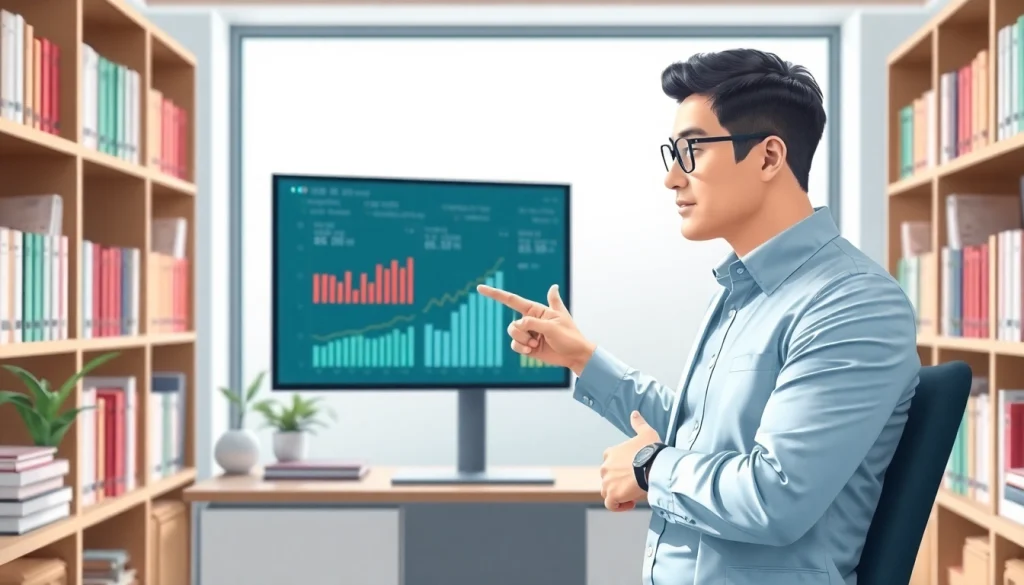 카드깡의 개념을 설명하는 재무 상담사와 사무실 배경.