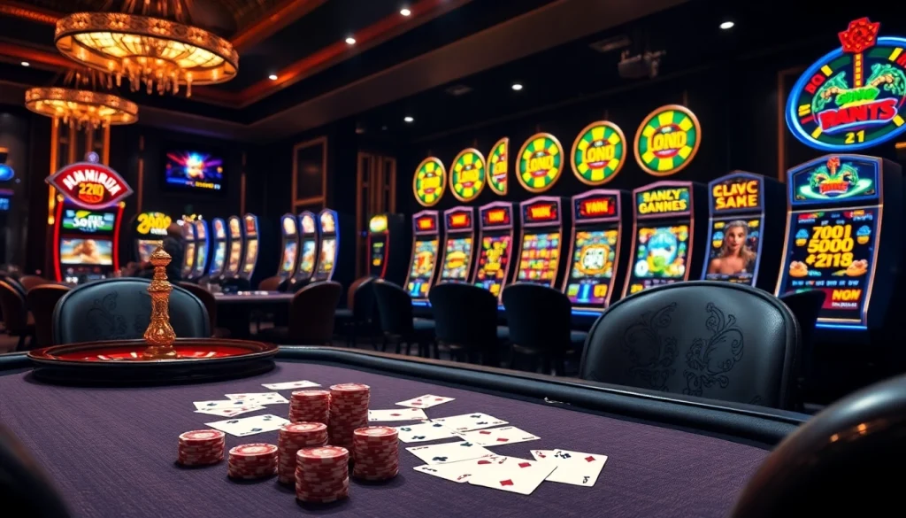 Experience elegant gambling action at fb88b.net with vibrant poker chips and a spinning roulette wheel.