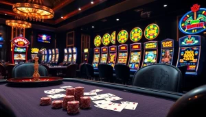Experience elegant gambling action at fb88b.net with vibrant poker chips and a spinning roulette wheel.