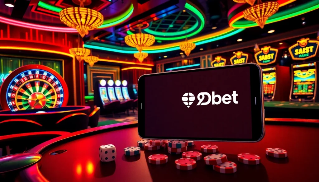 Catch the excitement of gaming action with 9Dbet Download on a luxurious casino table.