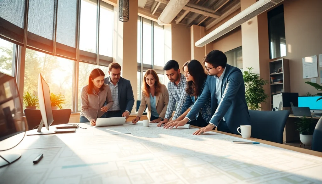 Team of planners collaborating at 2020group.co.za, showcasing urban planning innovation and teamwork.