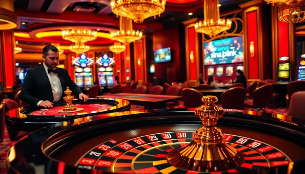 Experience the excitement of gaming at sinbet.ink with a dynamic casino scene filled with action.