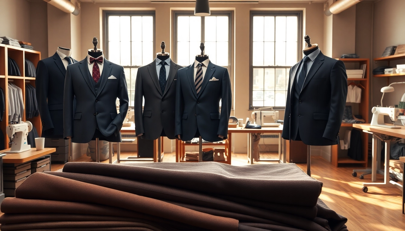 Showcasing tailor made bespoke suits with exquisite craftsmanship and elegant presentation.