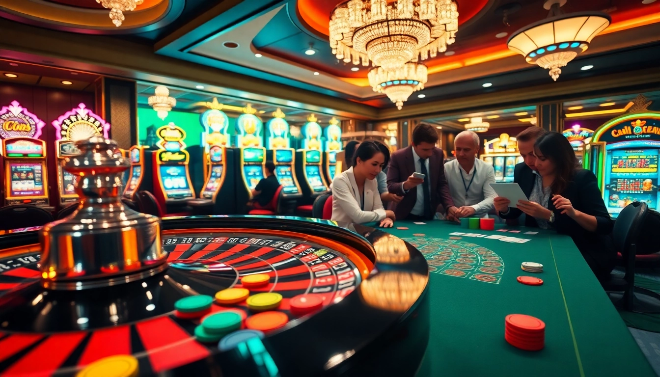 Engaging gamblers with thrill at Tha bet in a luxurious casino atmosphere.