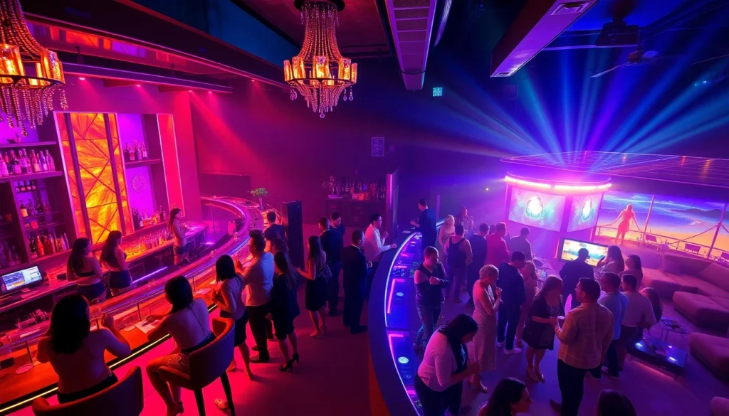 Dynamic nightlife scene at Club sxm showcasing vibrant performances and luxurious ambiance.