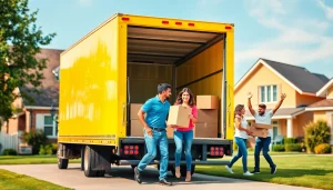 Movers expertly loading a moving truck, showcasing teamwork and professionalism.