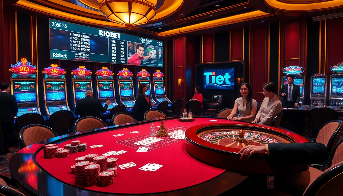 Engage with thrilling casino action at riobet featuring vibrant poker chips and a lively roulette wheel.