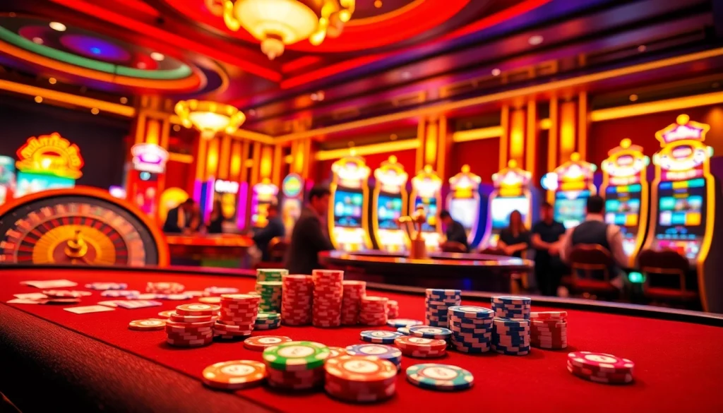Experience the excitement of gaming at w88.com with vibrant casino tables and engaging players.