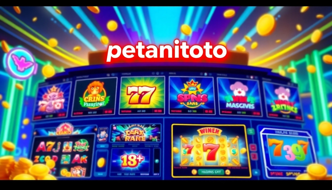 Temukan petanitoto dengan antarmuka platform permainan online penuh keseruan dan warna.
