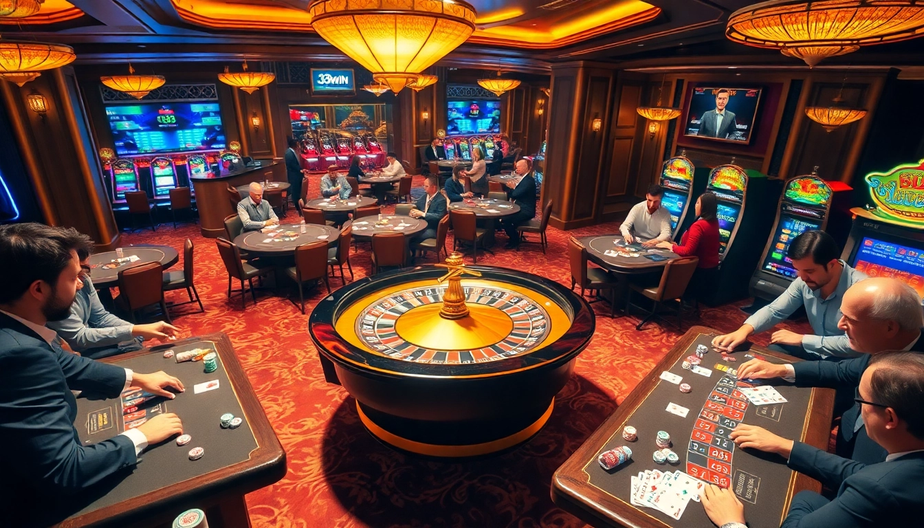 Players enjoying a thrilling game at nhà cái 33win casino, highlighting unique betting experiences.