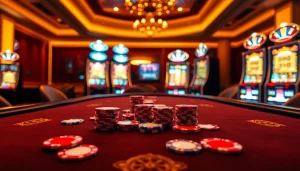 A vibrant casino scene with cards and chips at jun88 com, inviting players to join the gaming excitement.